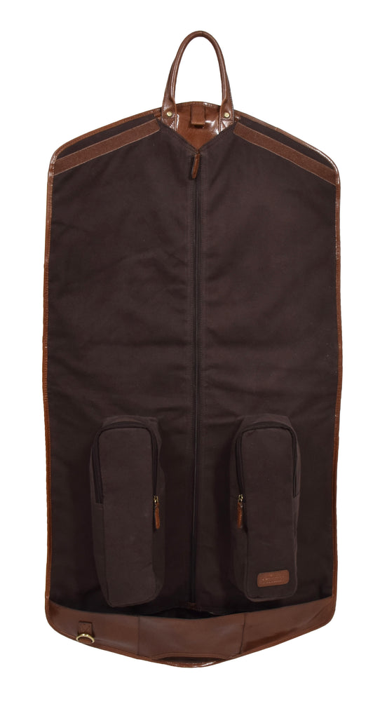 DR281 Buffalo Leather Suit Carrier Garment Bag Chestnut 10