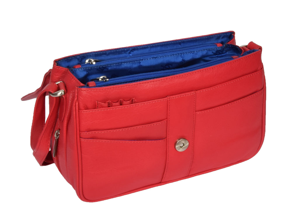 DR313 Women’s Leather Shoulder Messenger Handbag Red 10