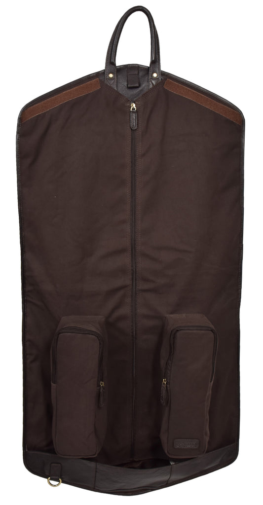 DR281 Buffalo Leather Suit Carrier Garment Bag Brown 10