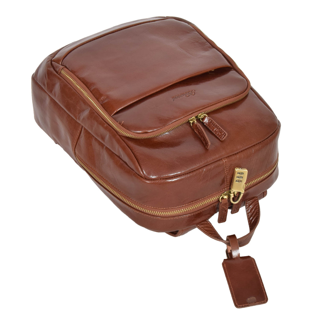 DR283 Back Pack Italian  Buffalo Leather Rucksack Bag Chestnut 4