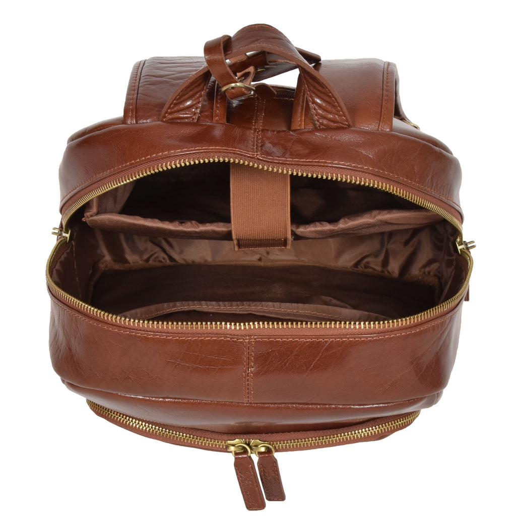 DR283 Back Pack Italian  Buffalo Leather Rucksack Bag Chestnut 6