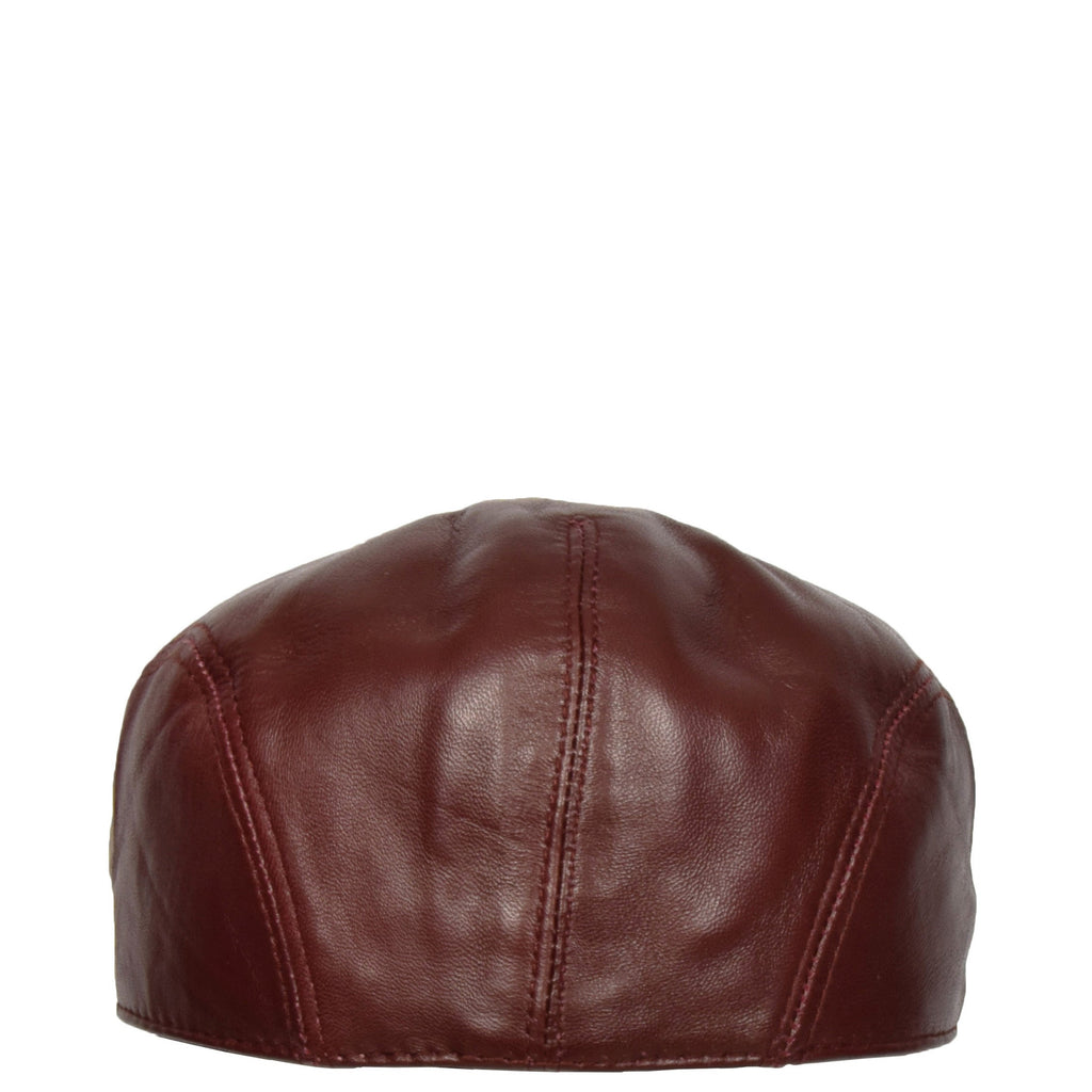 DR397 Soft Leather Classic Flat Cap Red 4