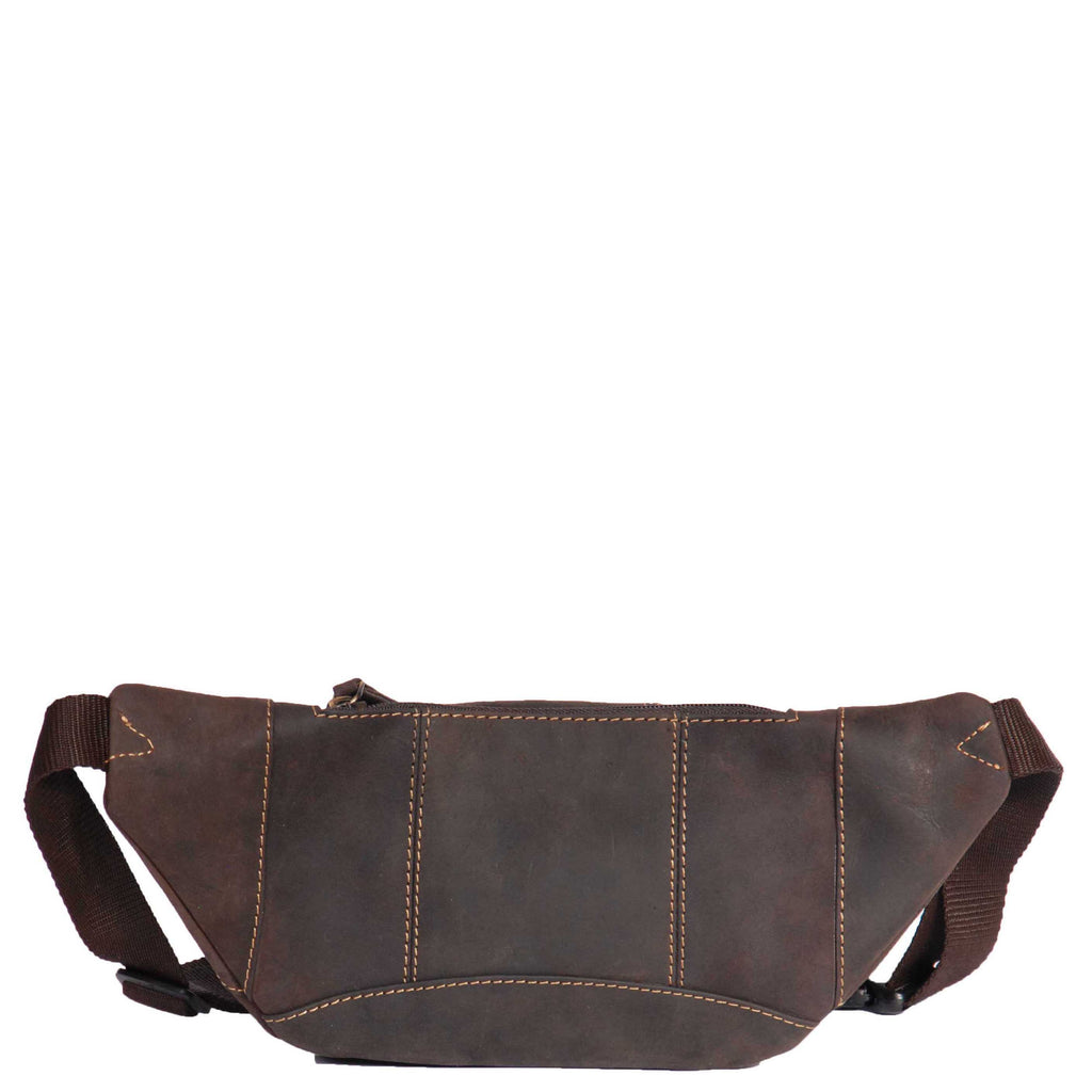 DR377 Real Leather Bum Bag Belt Waist Pack Oil Brown 3