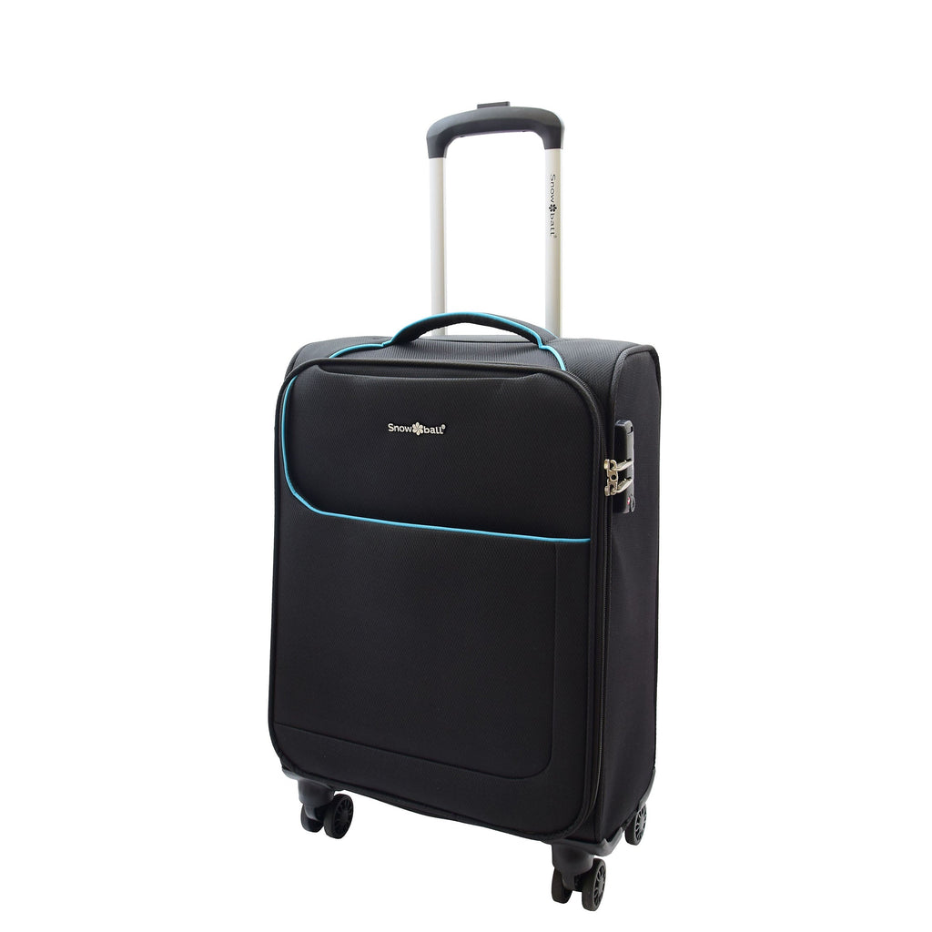 DR499 Four Wheel Lightweight Soft Suitcase Luggage Black 7