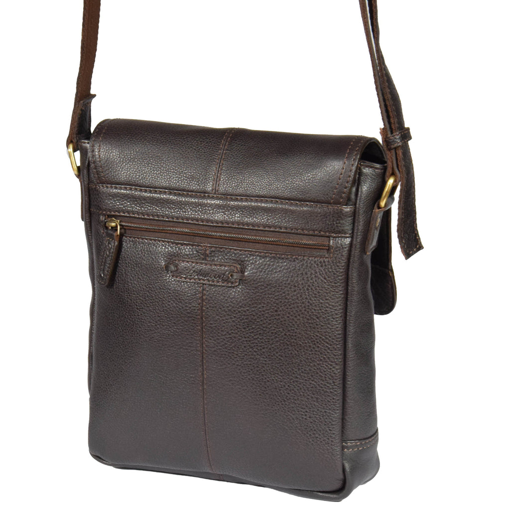 DR310 Men's Leather Cross Body Casual Bag Brown 3