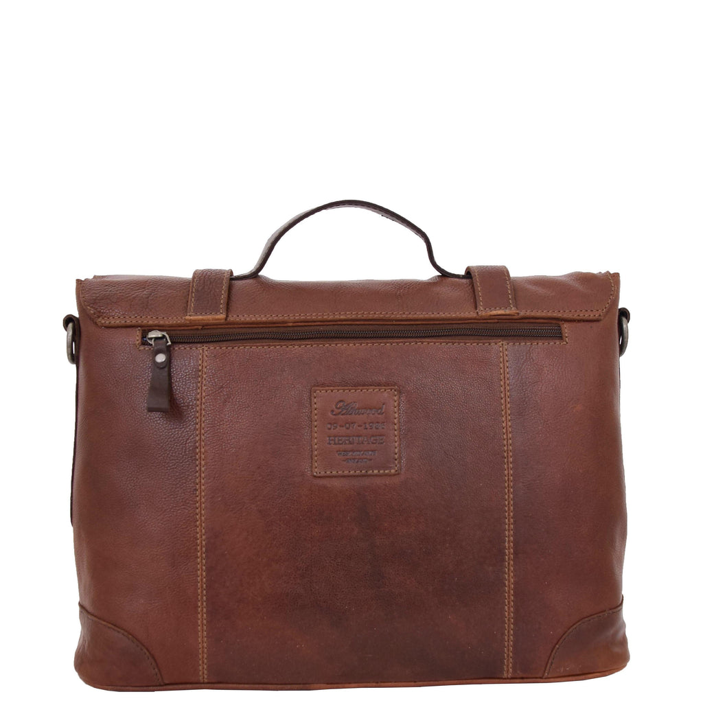 DR312 Men's Leather Bag Vintage Style Briefcase Brown  2