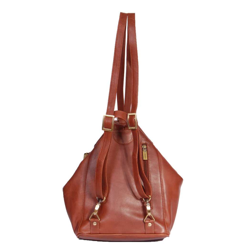 DR367 Ladies Leather Backpack Walking Bag Brown 4