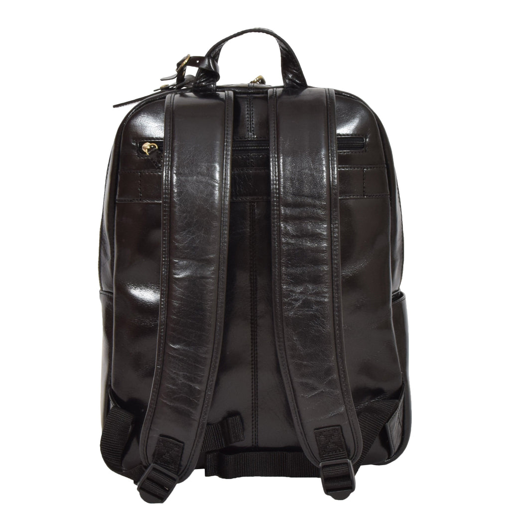 DR283 Back Pack Italian  Buffalo Leather Rucksack Bag Black 3