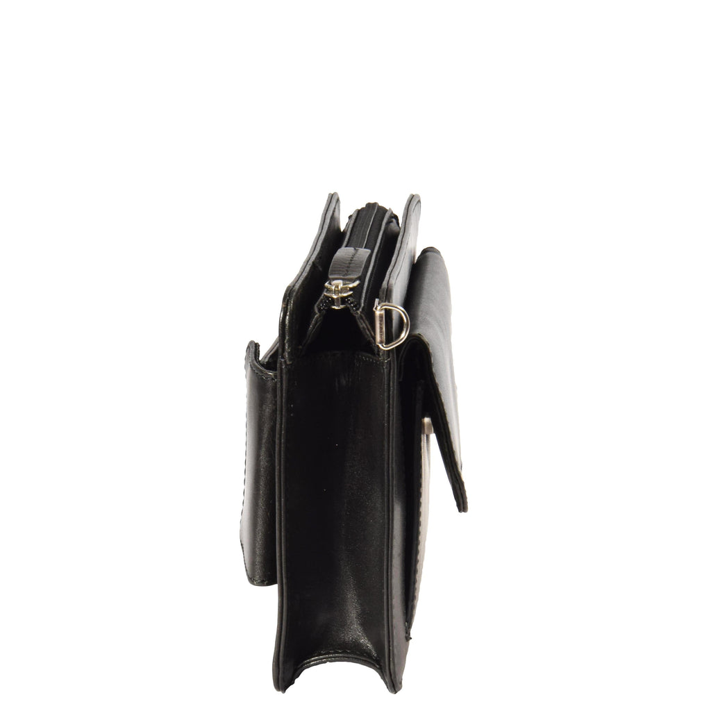 DR371 Real Leather Wristlet Pouch Black 4