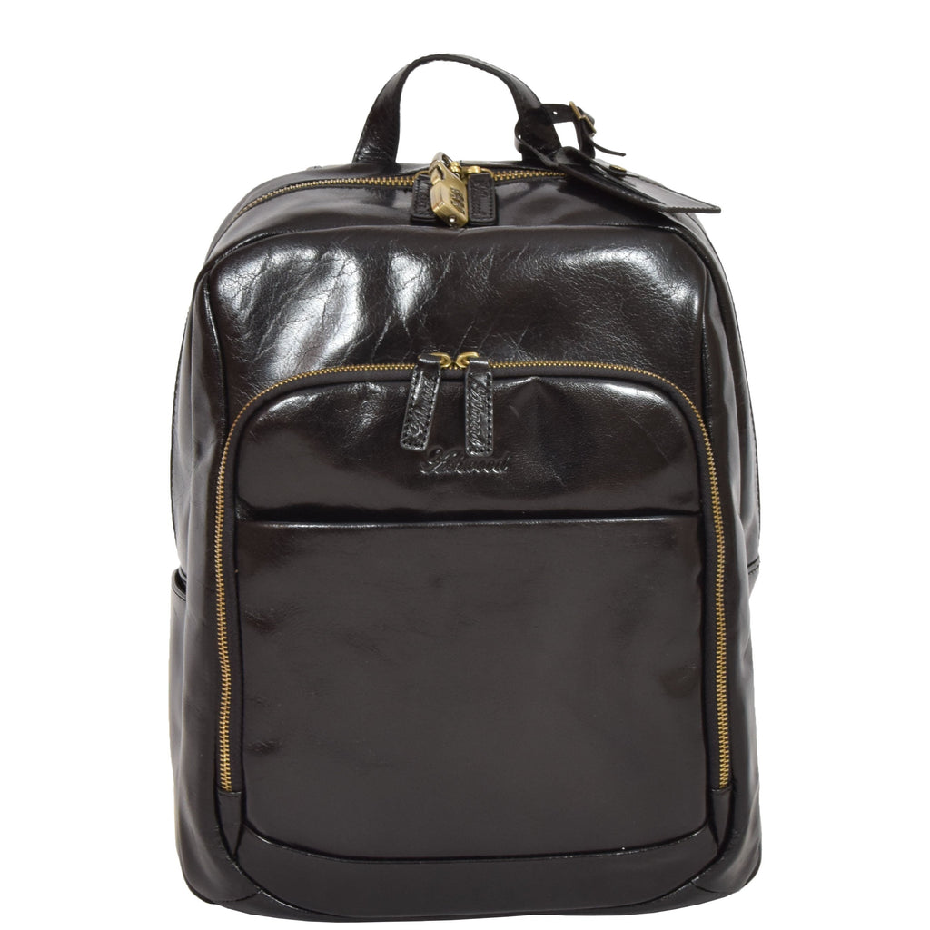 DR283 Back Pack Italian  Buffalo Leather Rucksack Bag Black 2