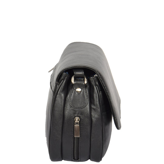 DR313 Women’s Leather Shoulder Messenger Handbag Black 2
