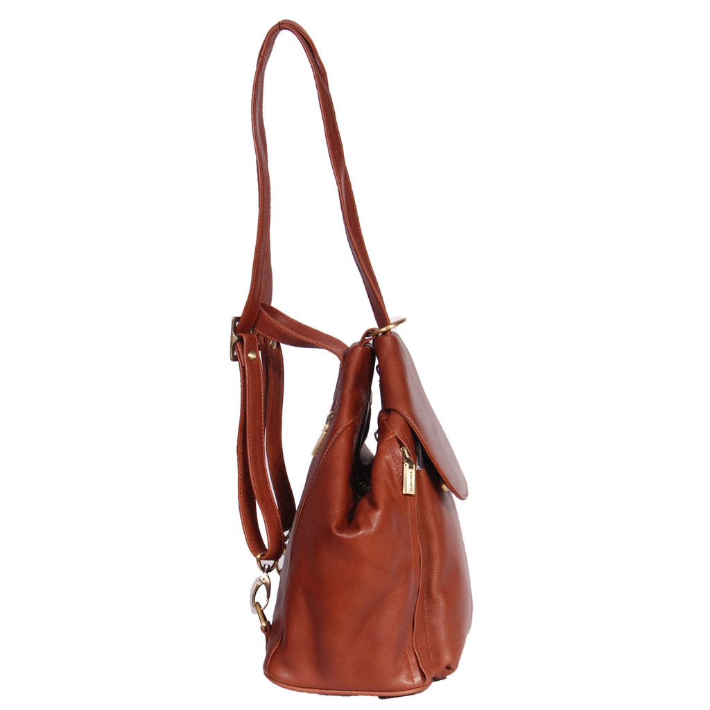 DR367 Ladies Leather Backpack Walking Bag Brown 2