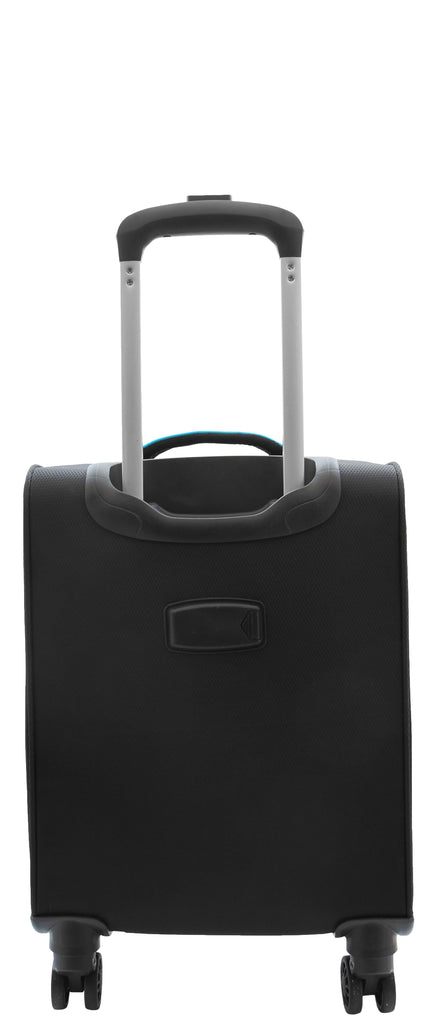 DR521 Lightweight 4 Wheel Soft Hand Luggage Cabin Size Suitcase Black 4