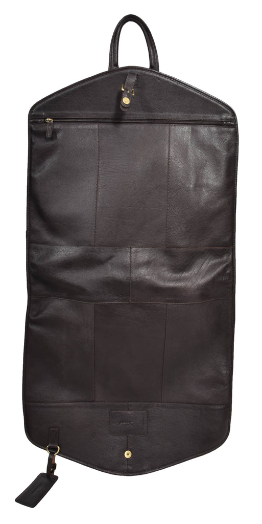 DR281 Buffalo Leather Suit Carrier Garment Bag Brown 11
