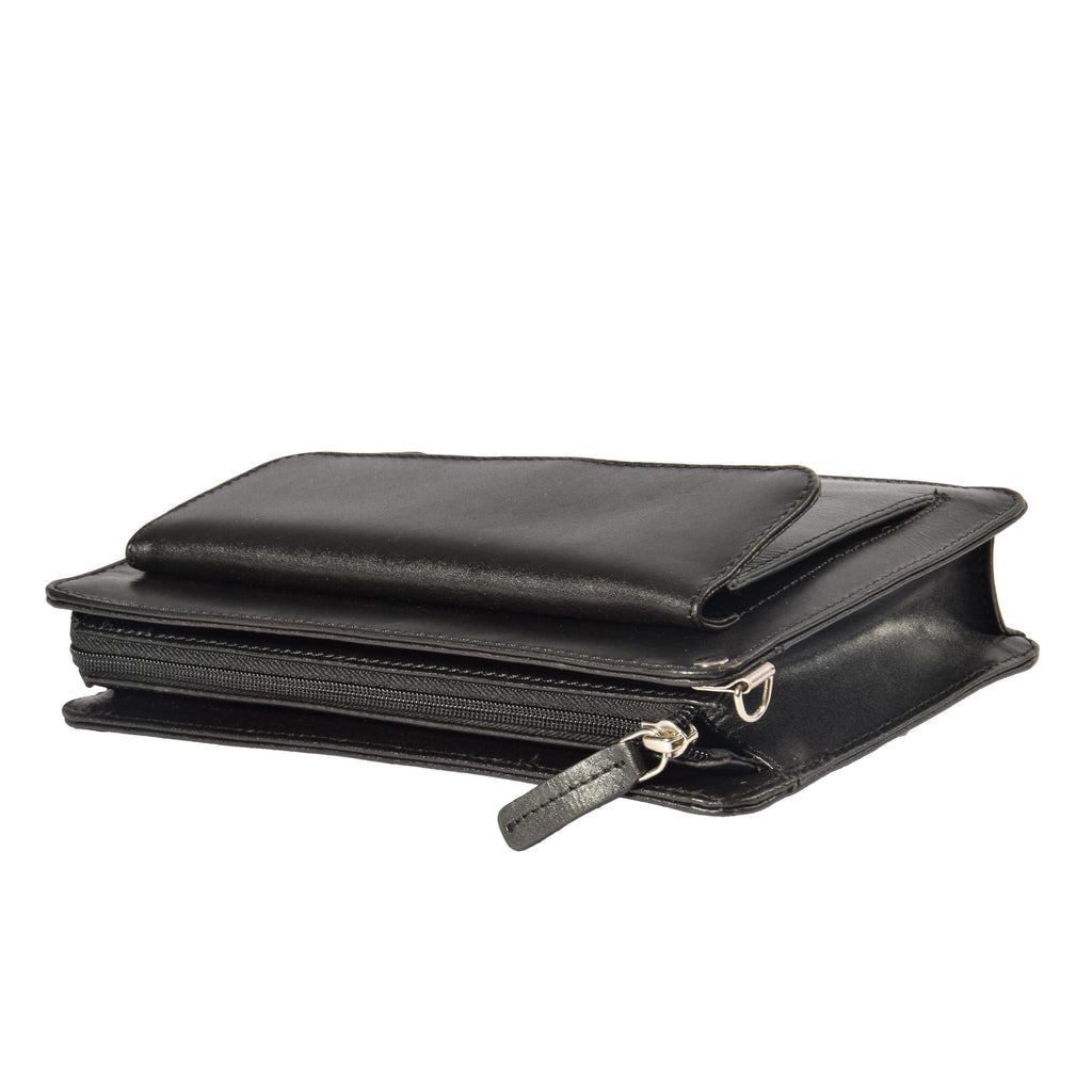 DR371 Real Leather Wristlet Pouch Black 2
