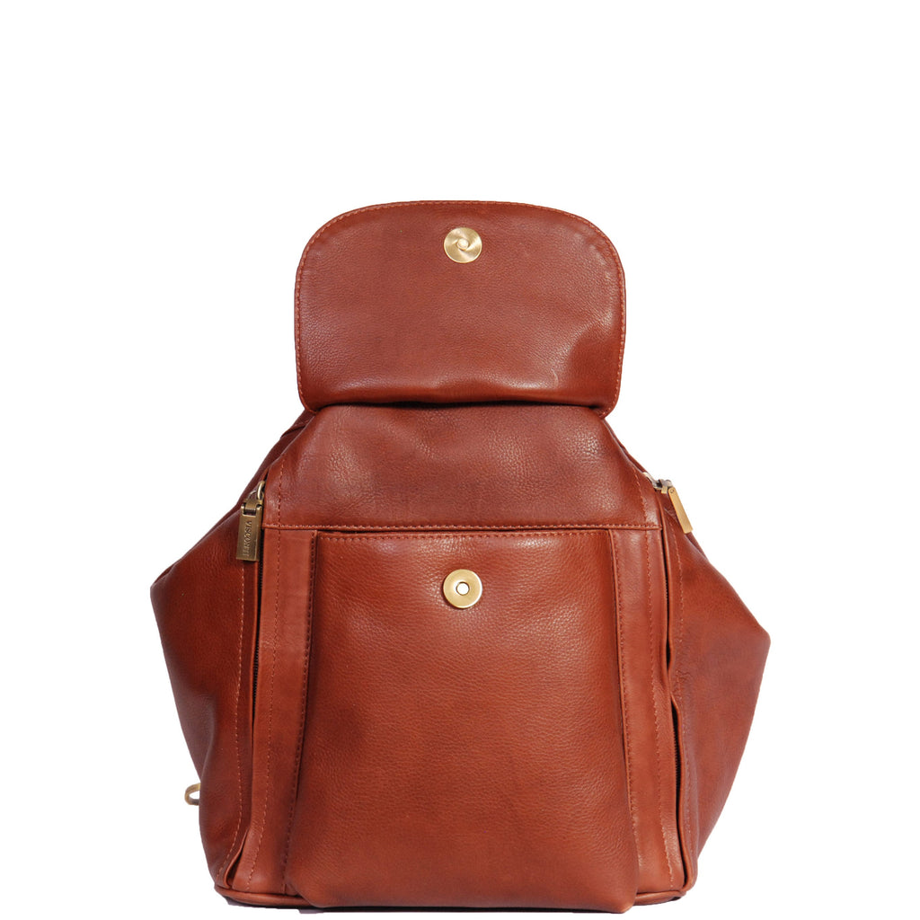 DR367 Ladies Leather Backpack Walking Bag Brown 3
