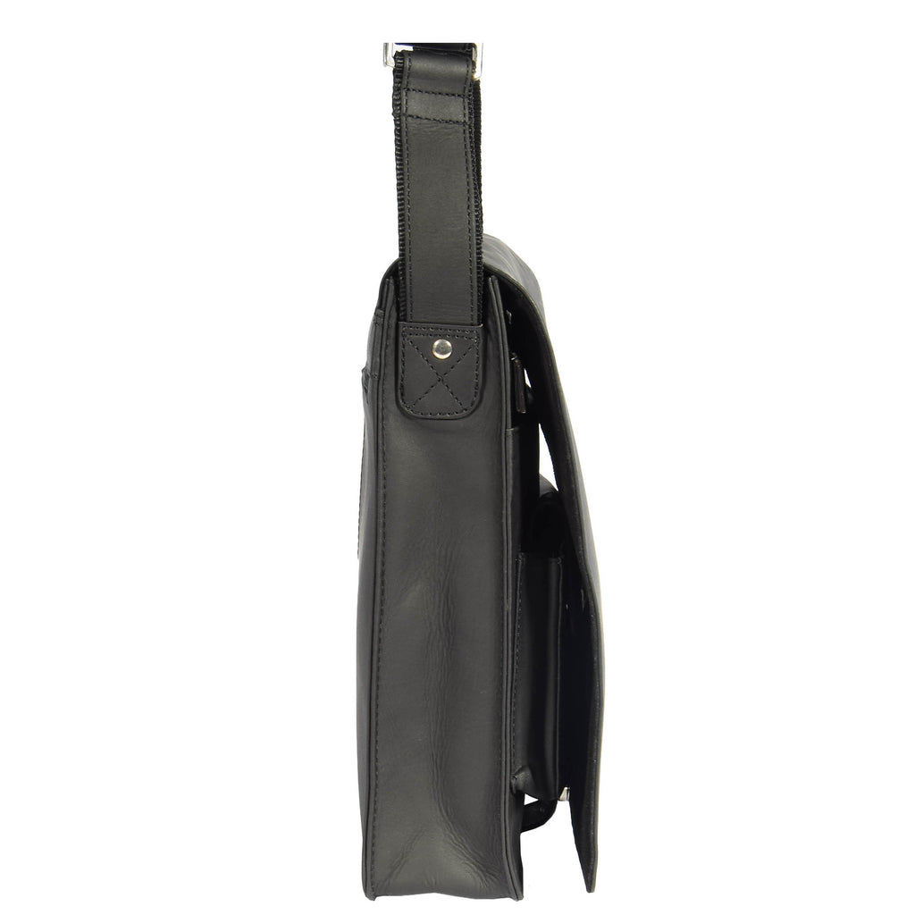 DR391 Men's Leather Satchel Cross Body Bag Black 3