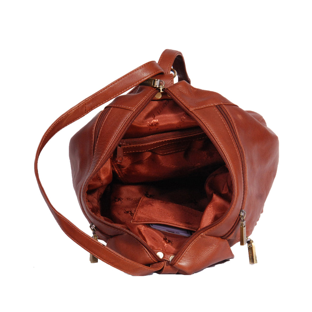 DR367 Ladies Leather Backpack Walking Bag Brown 5