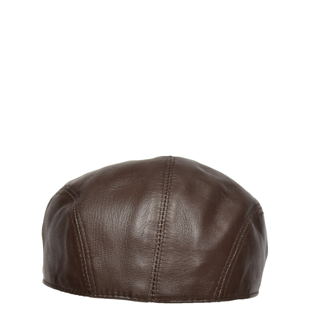 DR397 Soft Leather Classic Flat Cap Brown 5
