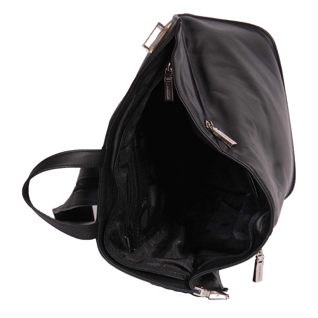 DR380 Walking Travel Leather Backpack Black 5