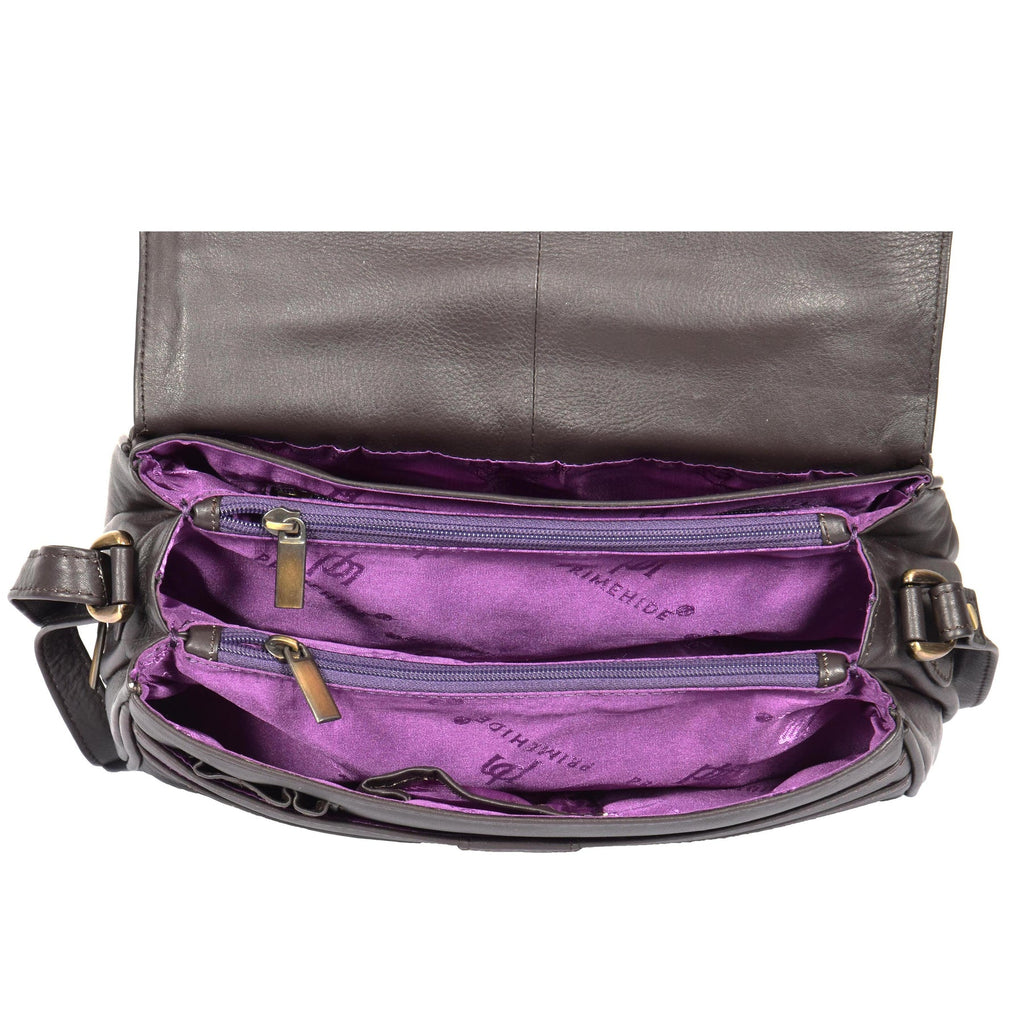 DR313 Women’s Leather Shoulder Messenger Handbag Brown 8