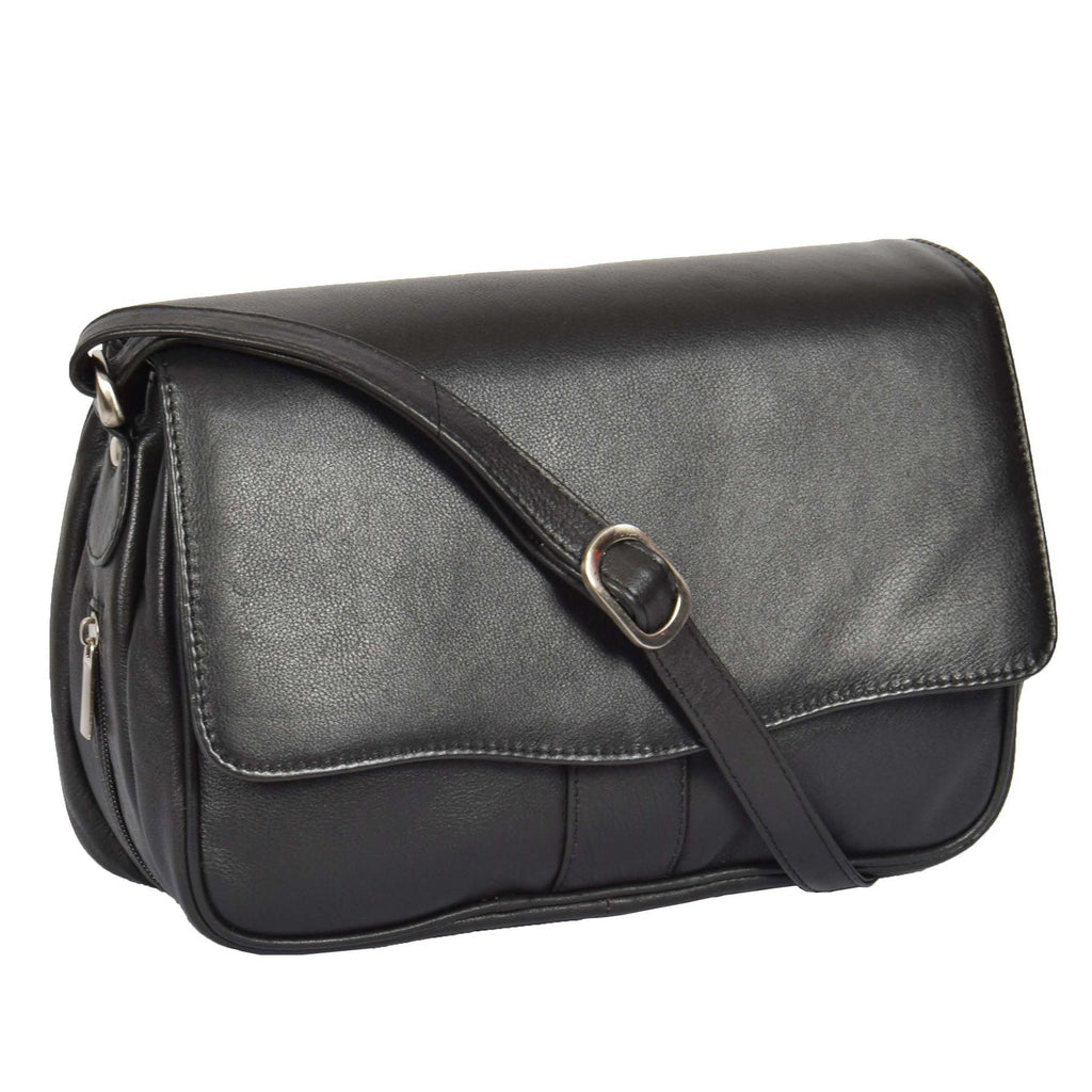 DR313 Women’s Leather Shoulder Messenger Handbag Black 1