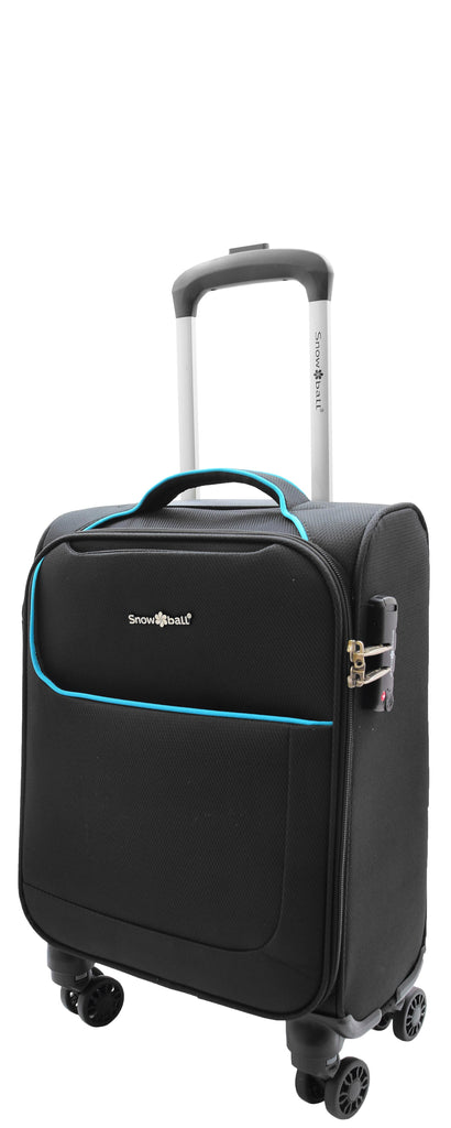 DR498 Four Wheel Lightweight Soft Suitcase Luggage Black XS Size 2