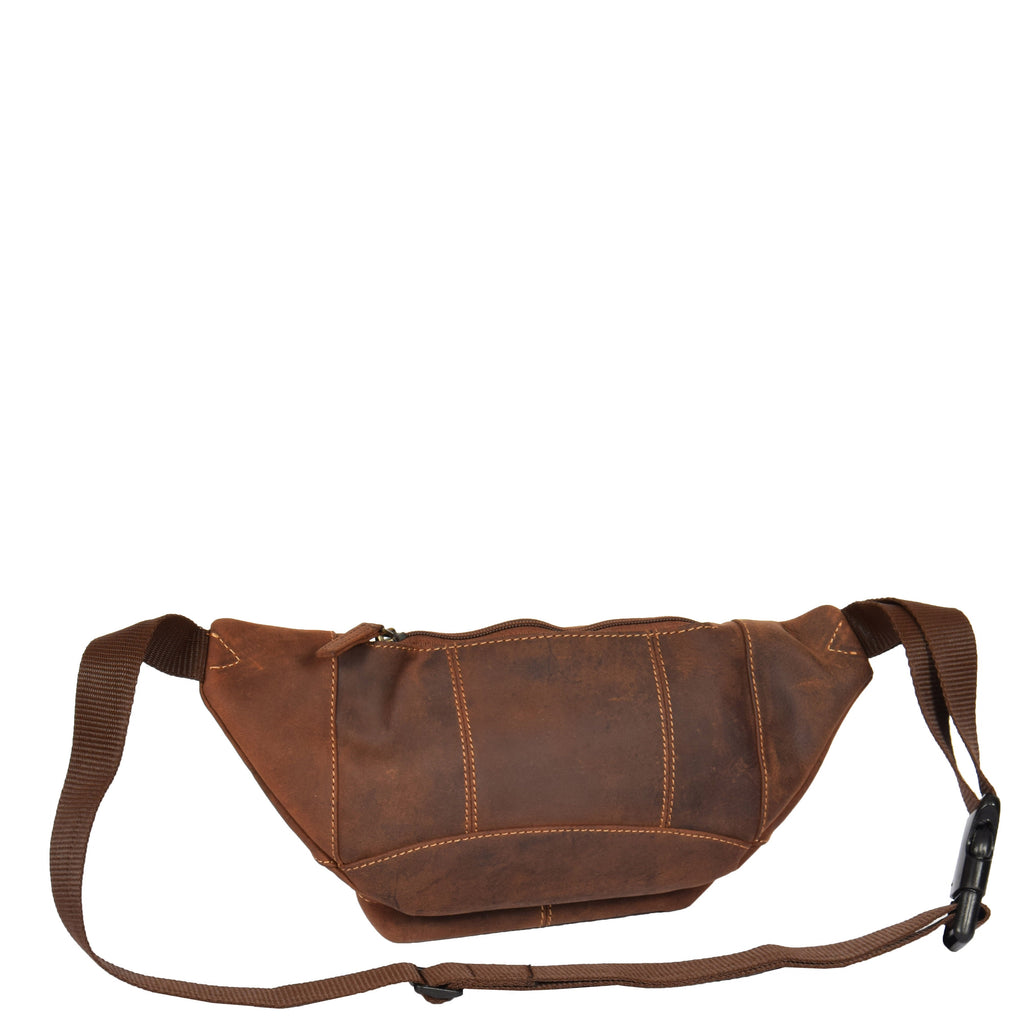 DR377 Real Leather Bum Bag Belt Waist Pack Oil Tan 3