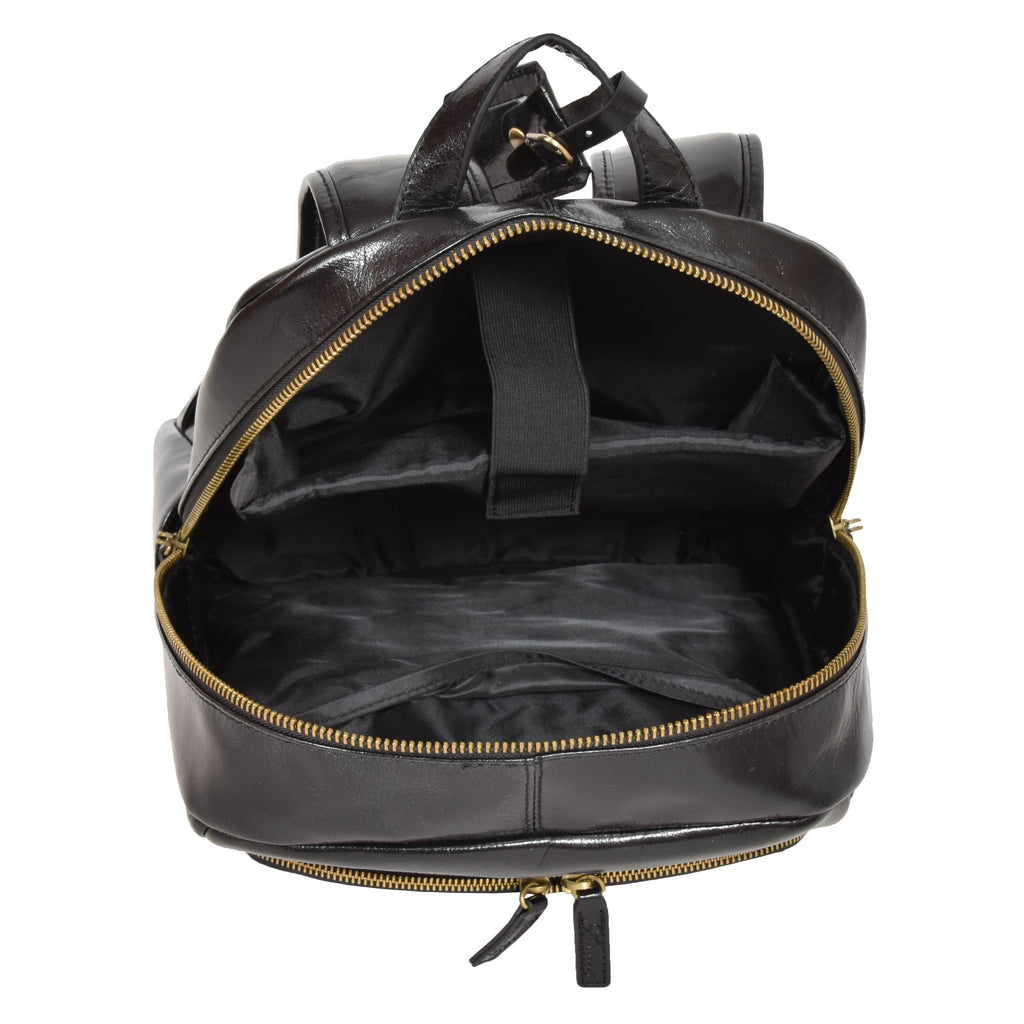 DR283 Back Pack Italian  Buffalo Leather Rucksack Bag Black 6