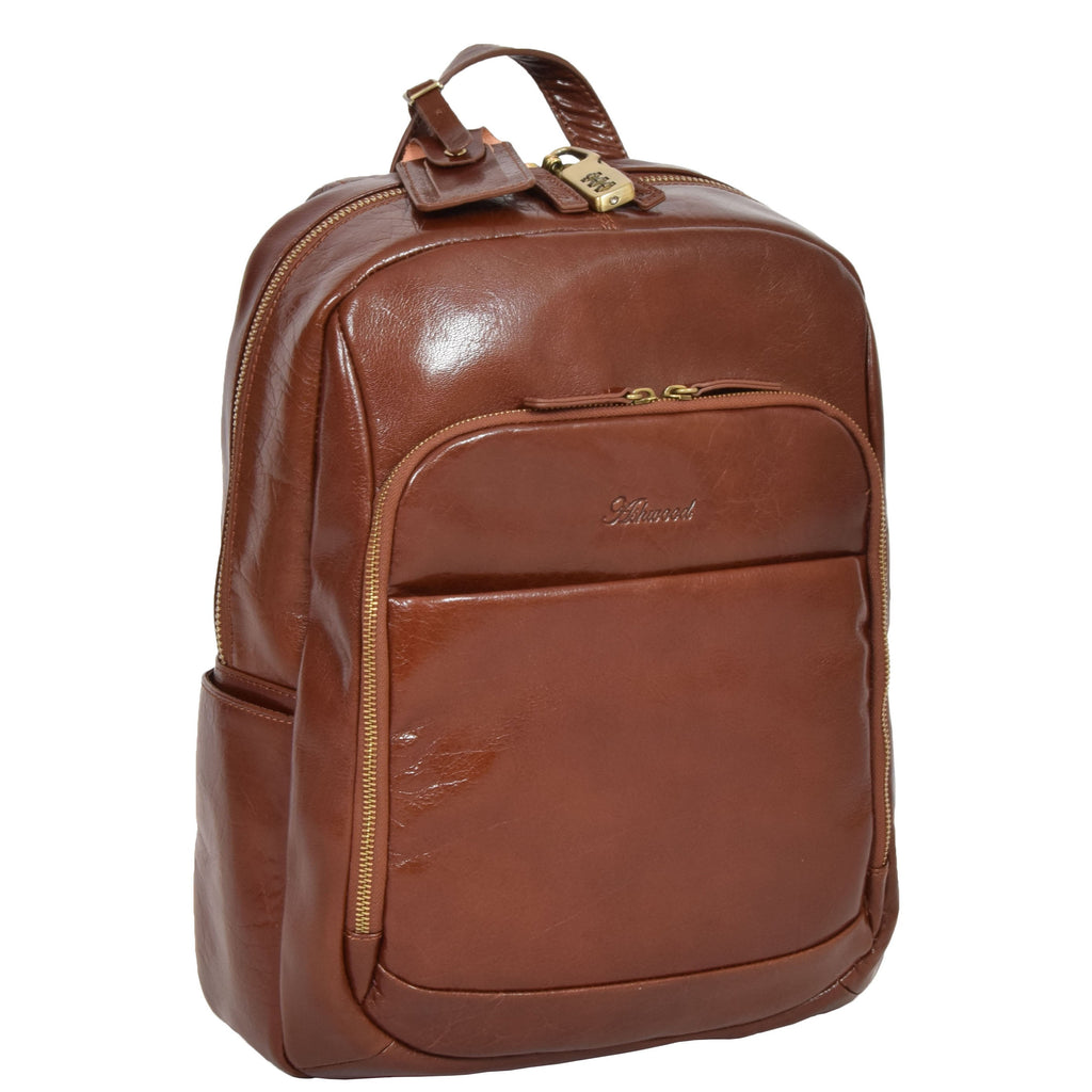 DR283 Back Pack Italian  Buffalo Leather Rucksack Bag Chestnut 1