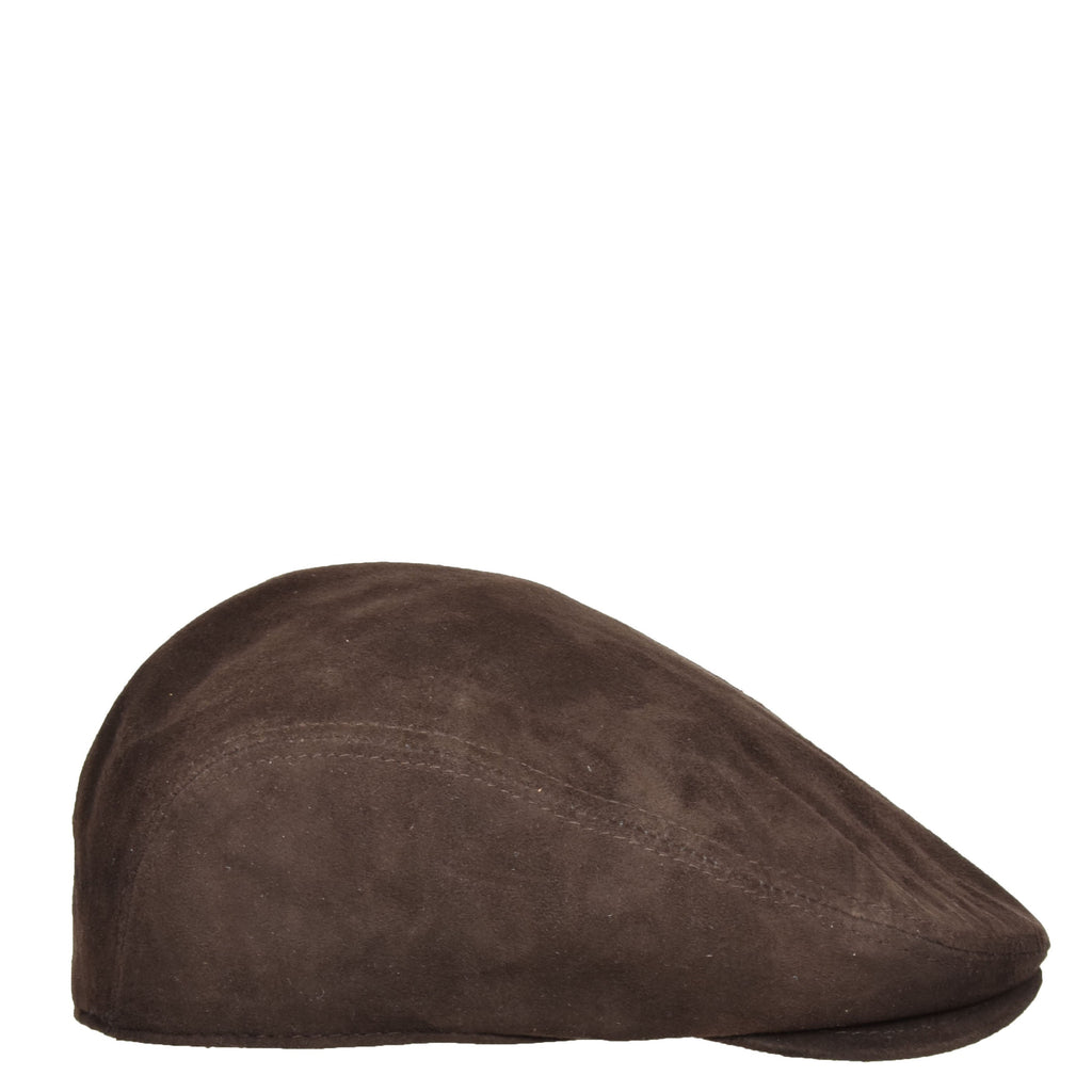 DR396 Soft Suede Leather Classic Flat Cap Brown 2