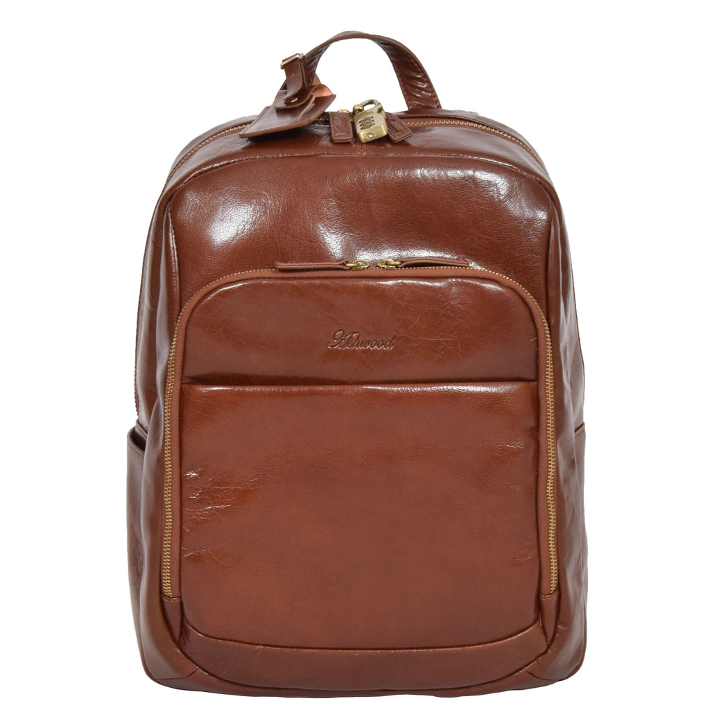 DR283 Back Pack Italian  Buffalo Leather Rucksack Bag Chestnut 2
