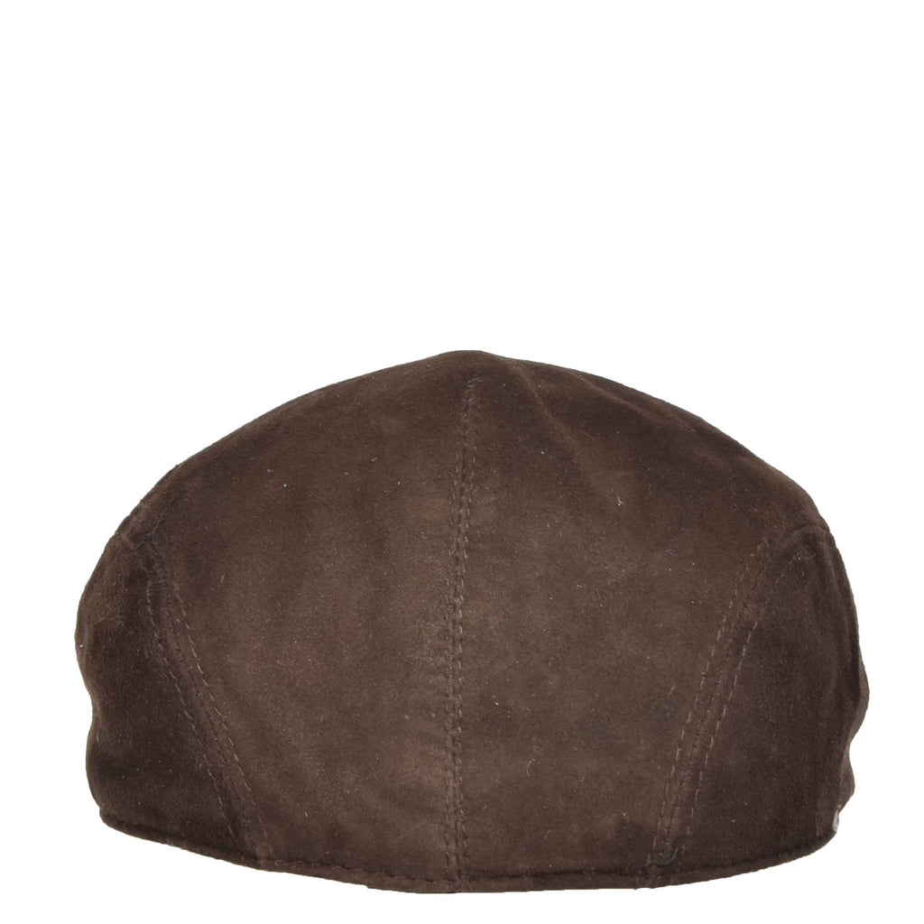 DR396 Soft Suede Leather Classic Flat Cap Brown 3
