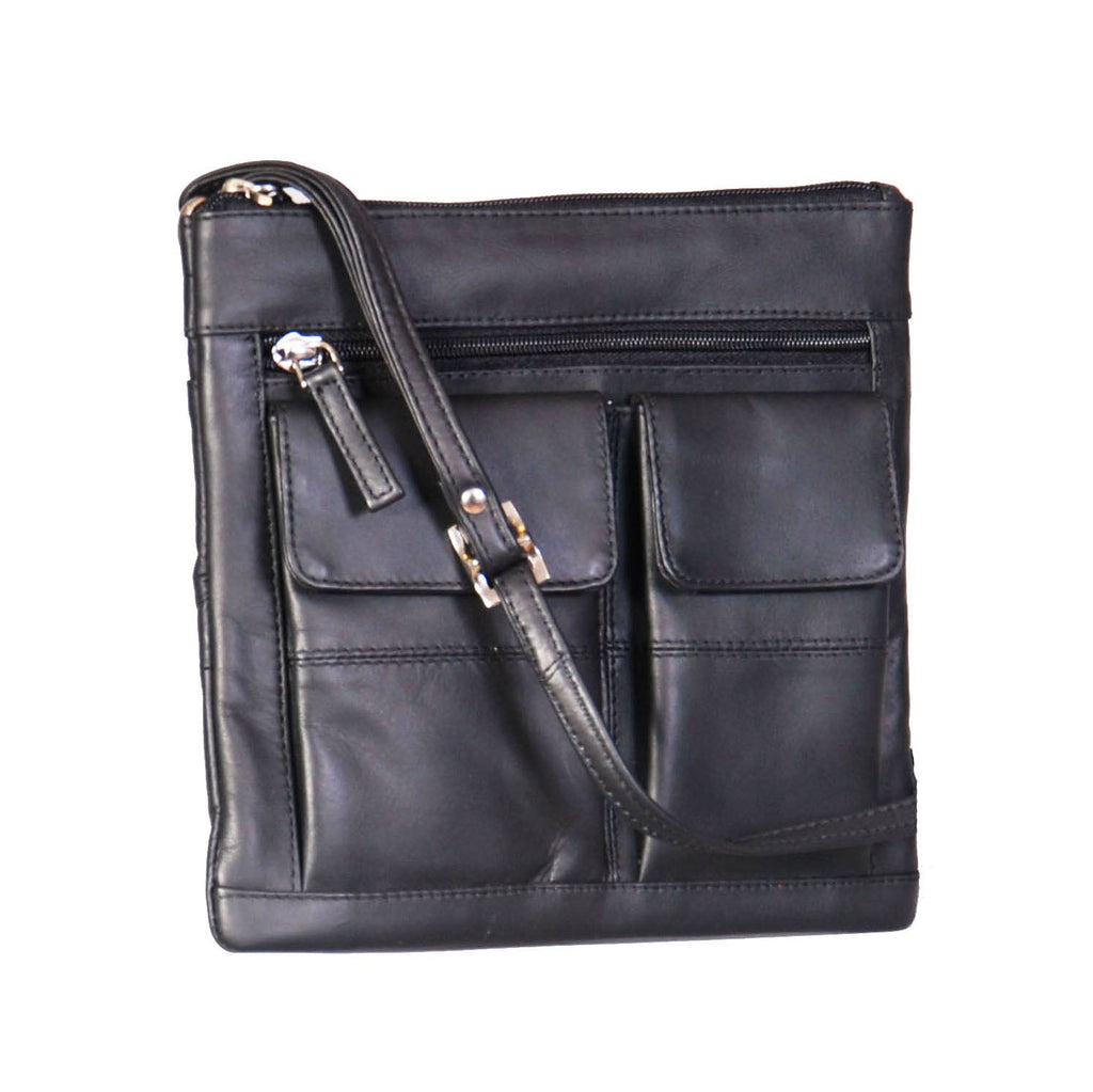 DR369 Women's Soft Leather Flight Sling Bag Black 1