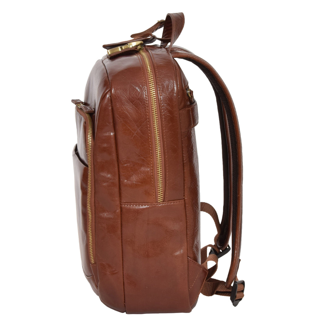 DR283 Back Pack Italian  Buffalo Leather Rucksack Bag Chestnut 3