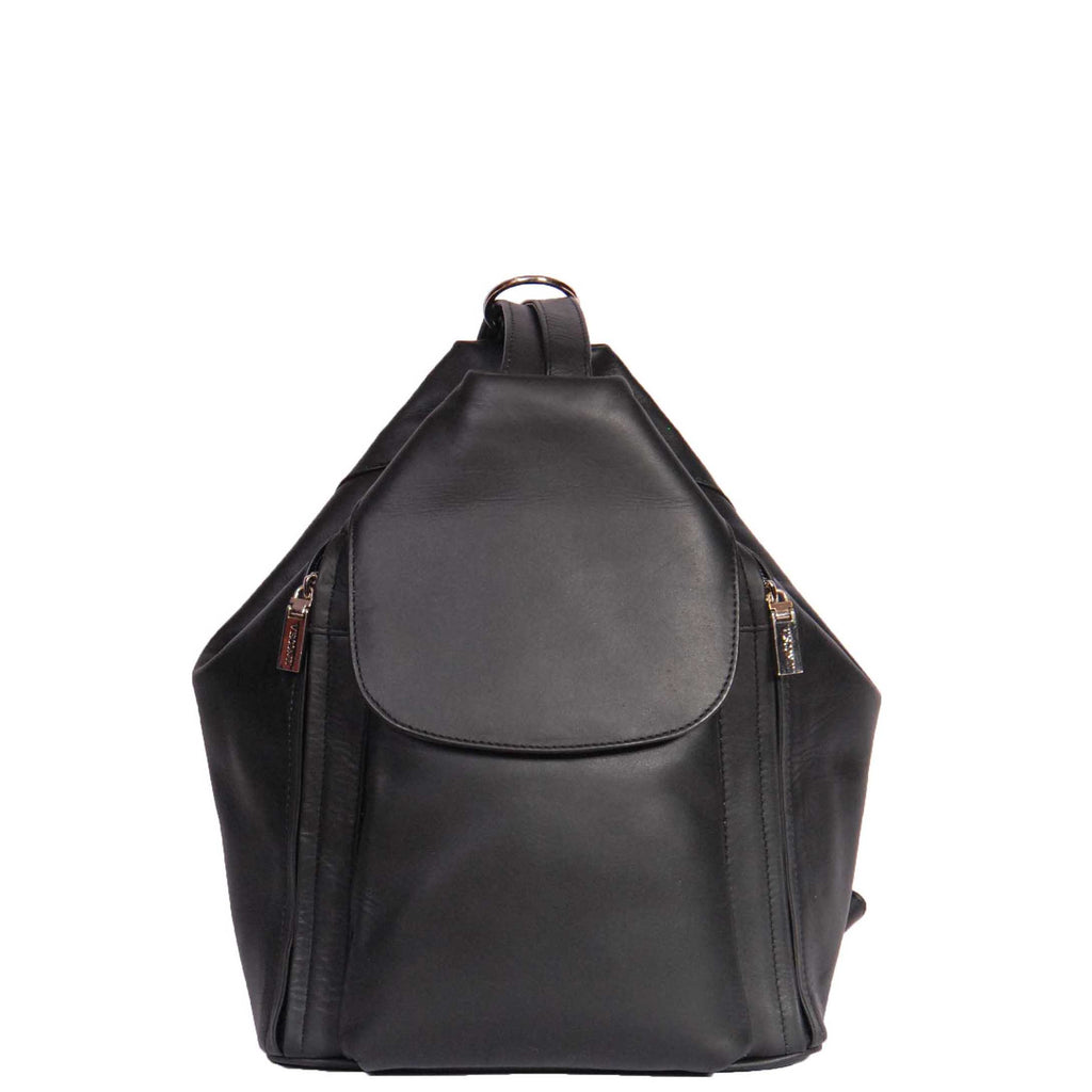 DR367 Ladies Leather Backpack Walking Bag Black 2