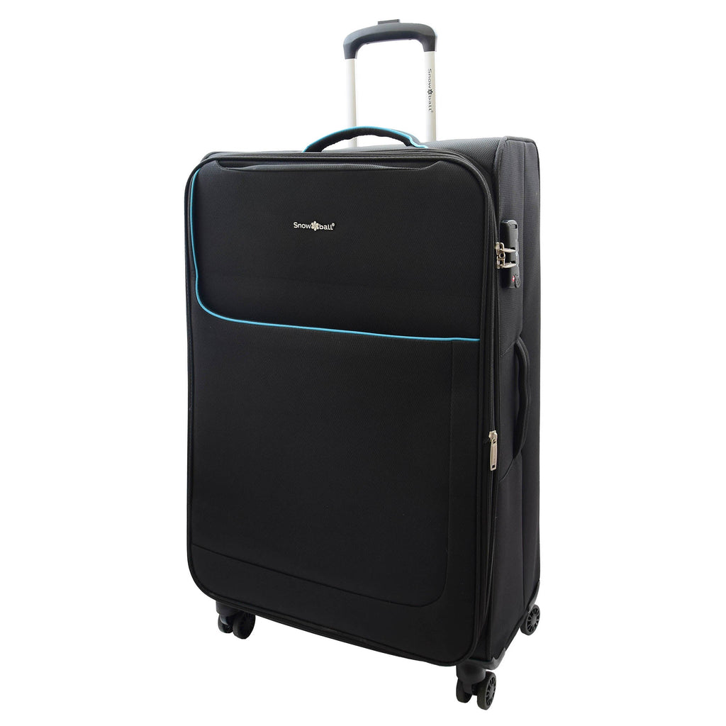 DR499 Four Wheel Lightweight Soft Suitcase Luggage Black 8