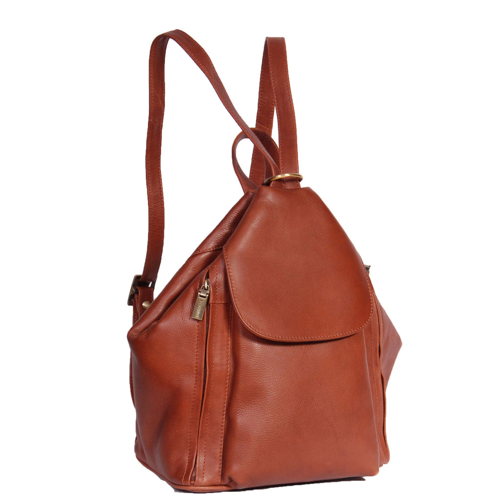 DR367 Ladies Leather Backpack Walking Bag Brown 1