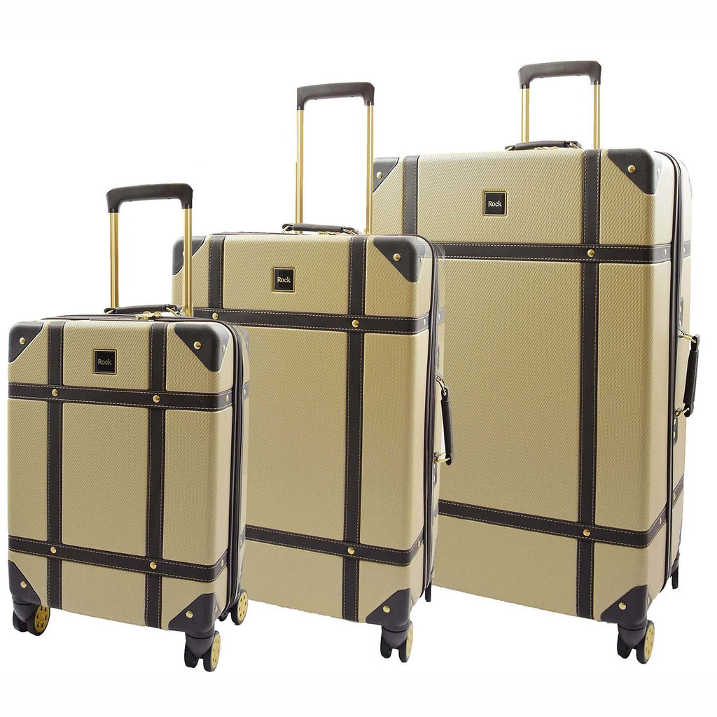 DR515 Travel Luggage with 8 Spinner Wheels Gold 1