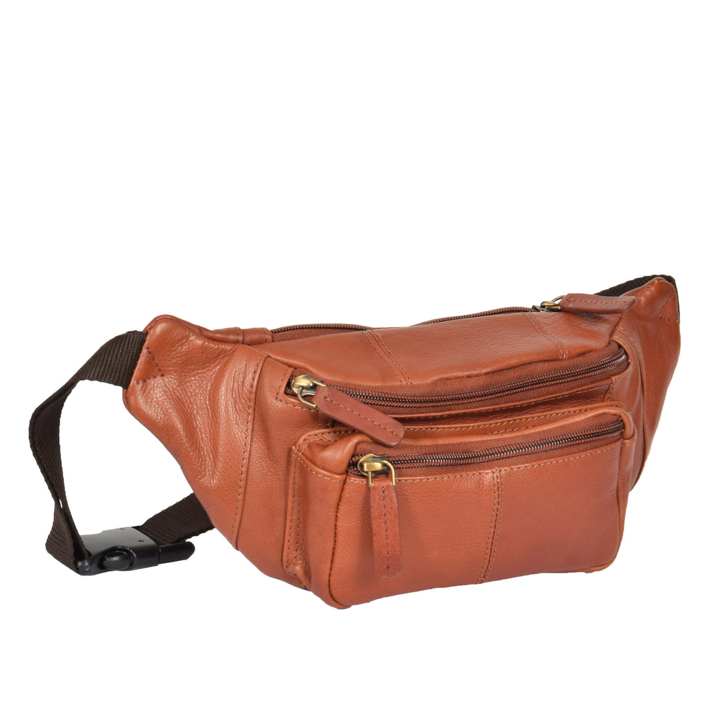 DR377 Real Leather Bum Bag Belt Waist Pack Brown 1