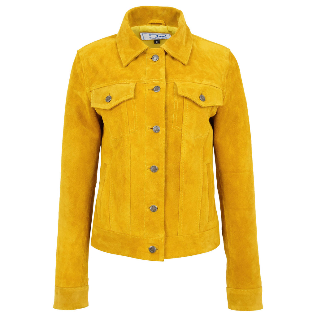 DR213 Women's Retro Classic Levi Style Leather Jacket Yellow 1