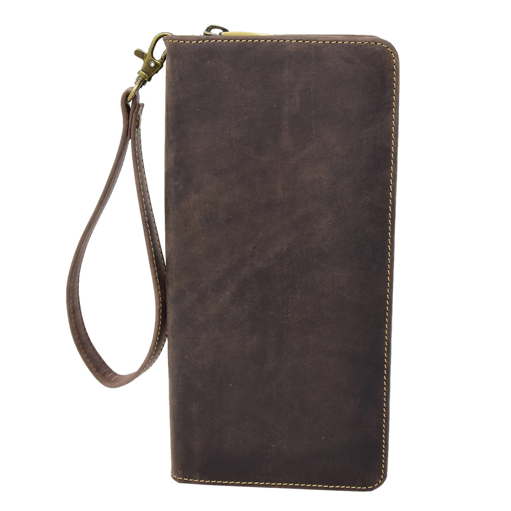 DR405 Vintage Leather Travel Documents Wallet Brown 1