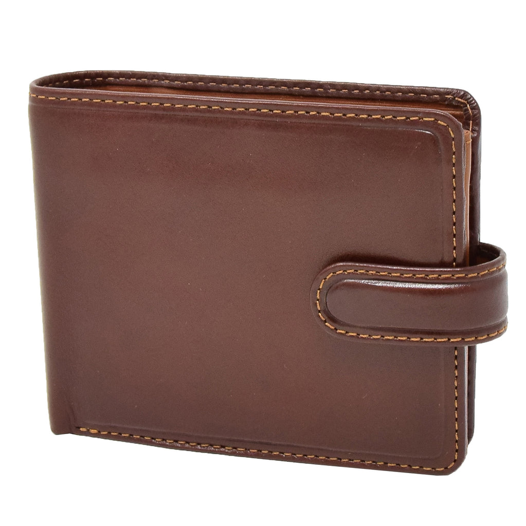 DR436 Men's Premium Leather Two Tone Wallet Brown 1