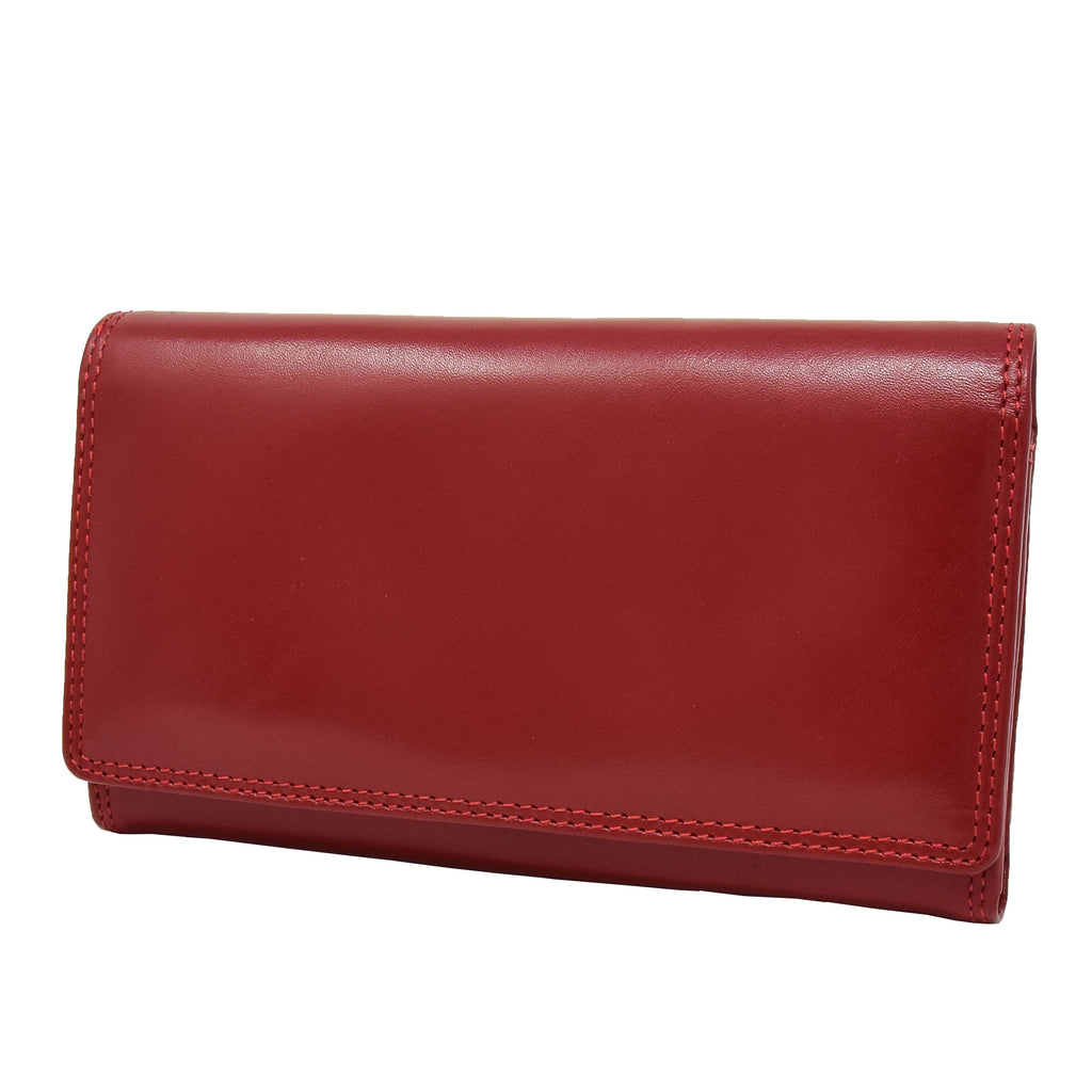 DR432 Women's Envelope Style Leather Purse Reda 1