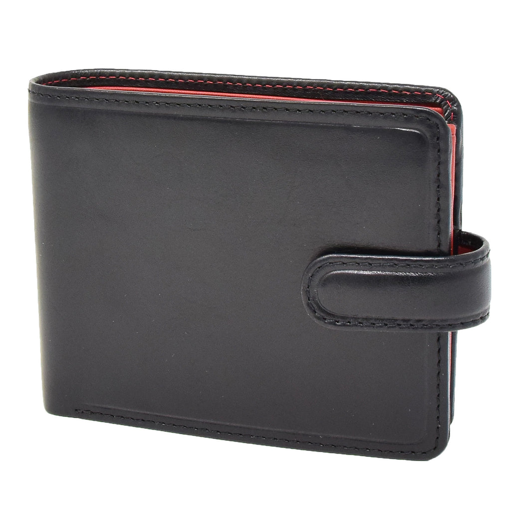 DR436 Men's Premium Leather Two Tone Wallet Black 1
