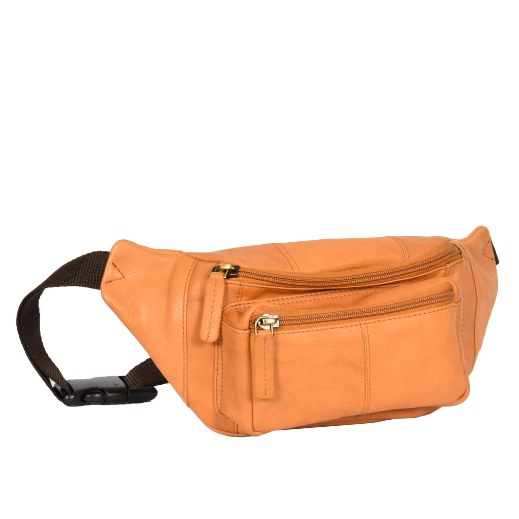 DR377 Real Leather Bum Bag Belt Waist Pack Sand 1