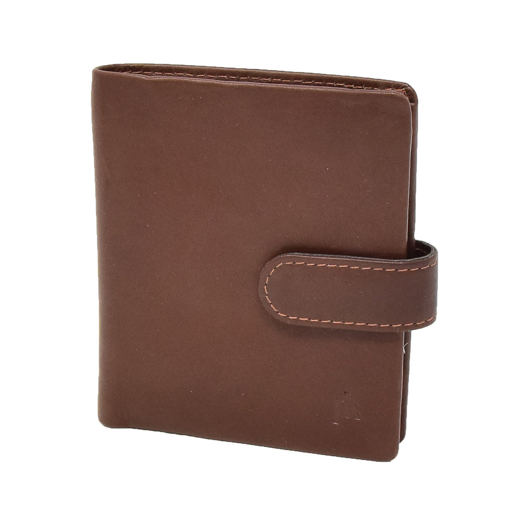 DR414 Small Leather Credit Card Wallet Brown 1
