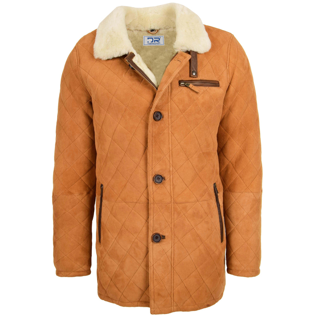 DR148 Men's Classic Sheepskin Jacket Fur Tan 1