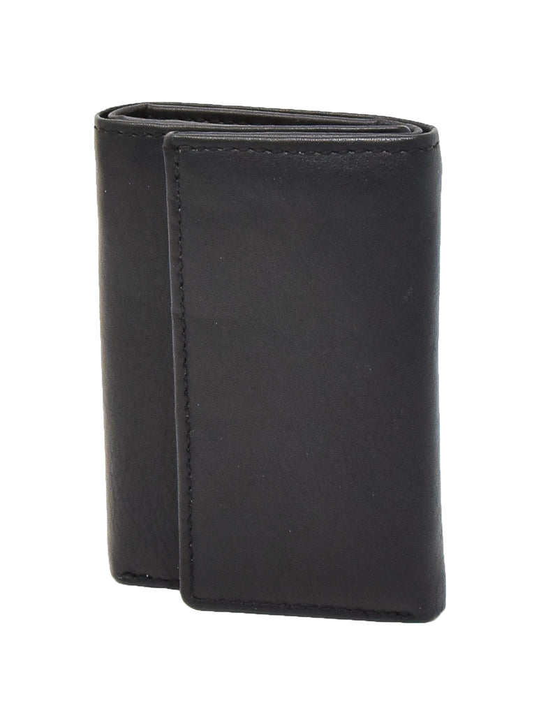 DR409 Trifold Leather Keys Wallet Black 3