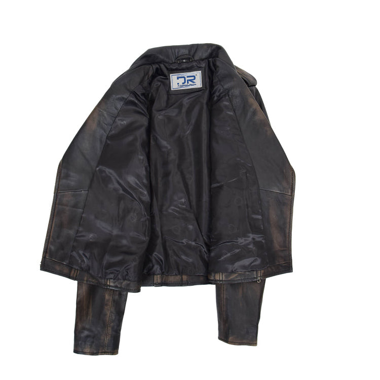 DR195 Women’s Trendy Biker Leather Jacket Rub off 5